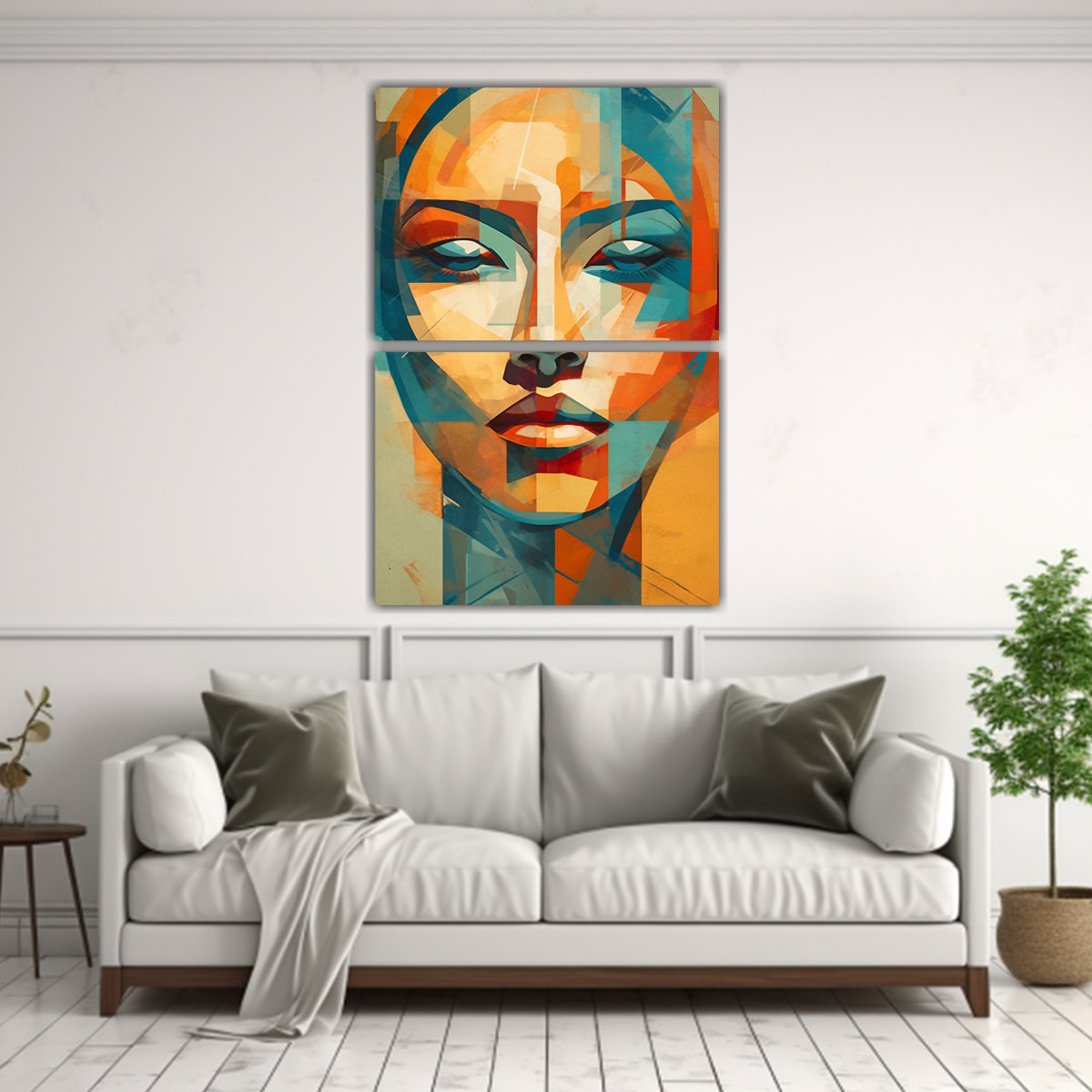 PINTURA DECORATIVA DIGITAL DE ROSTRO HUMANO CON 65X100 CM - 2