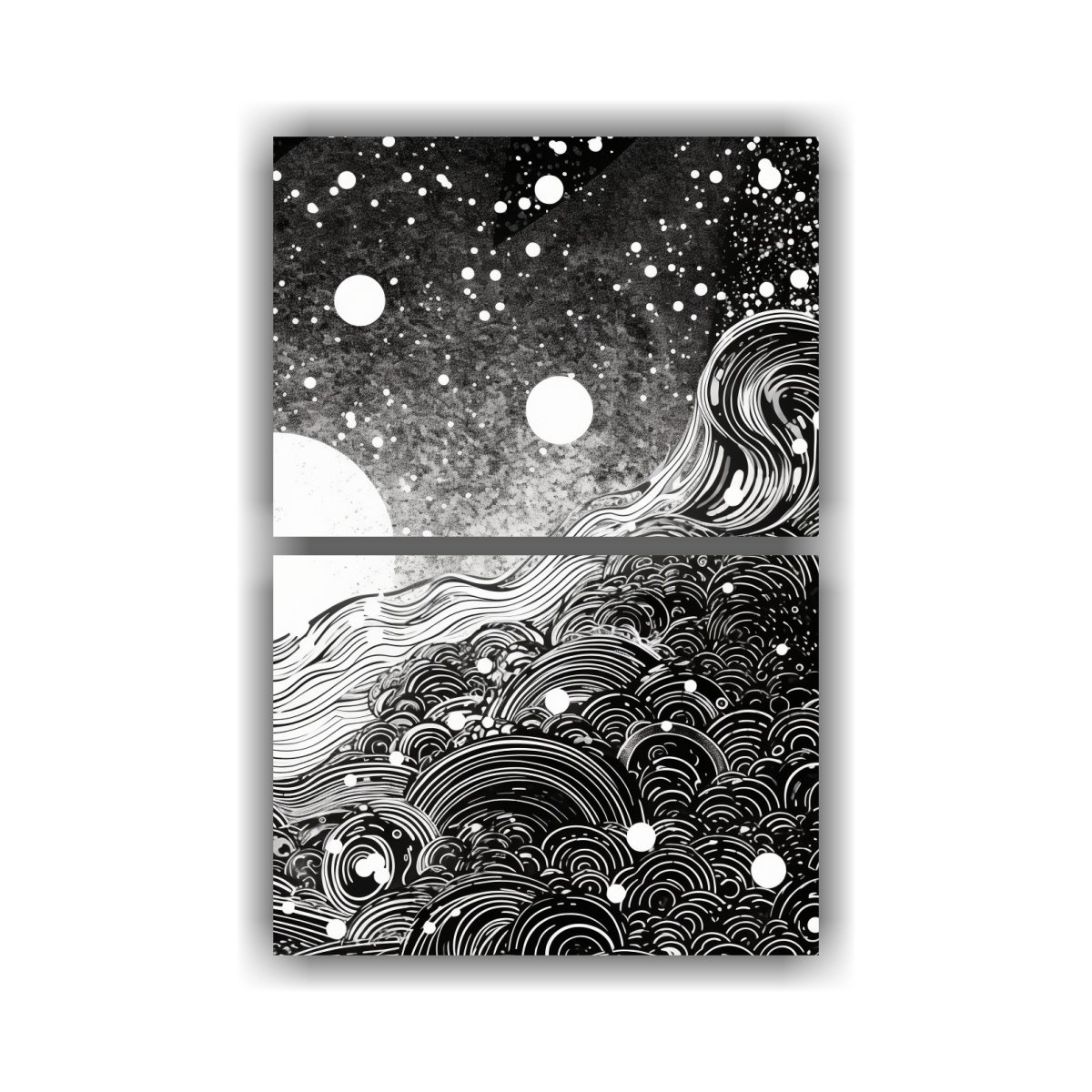 CUADROS CREATIVOS EN BLANCO Y NEGRO CON DISEÑO 65X100 CM - 1