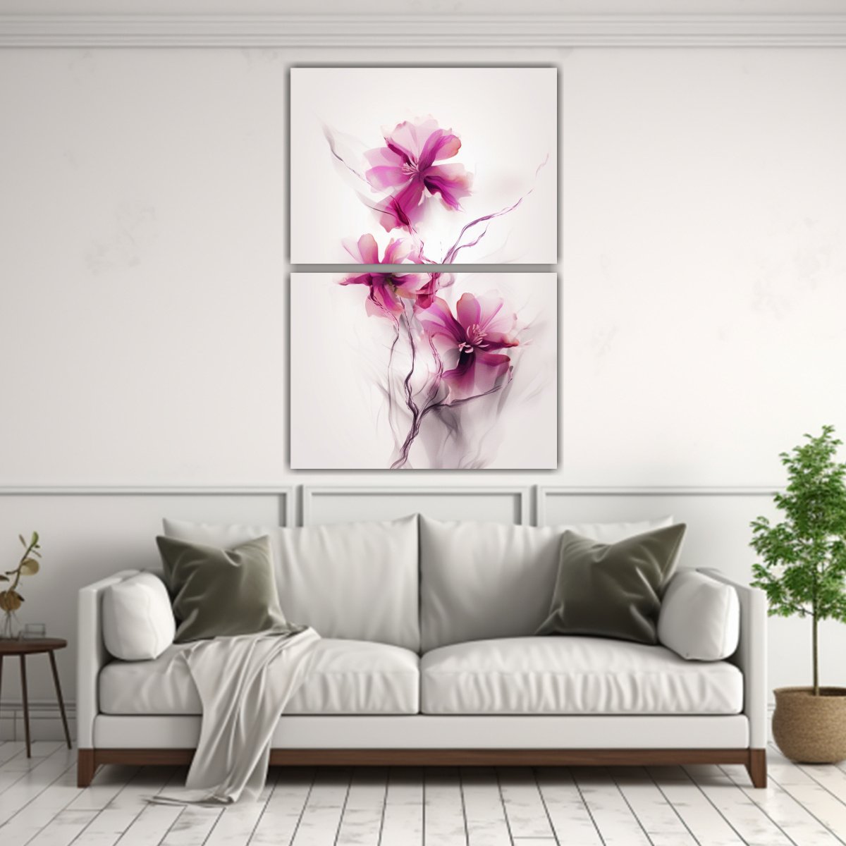 DOS CUADROS TEMA PODER EN COLOR MAGENTA VIBRANTE 75X100 CM - 2