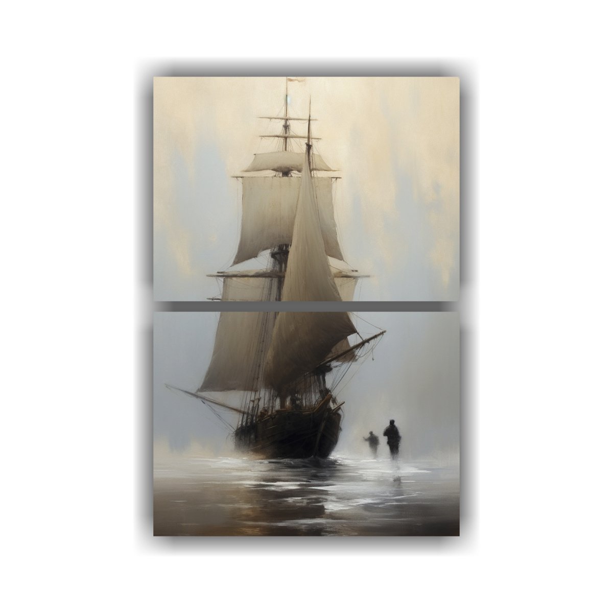 SET 2 CUADROS CONCEPTUAL BELLEZA NATURAL: VELERO 45X60 CM - 1
