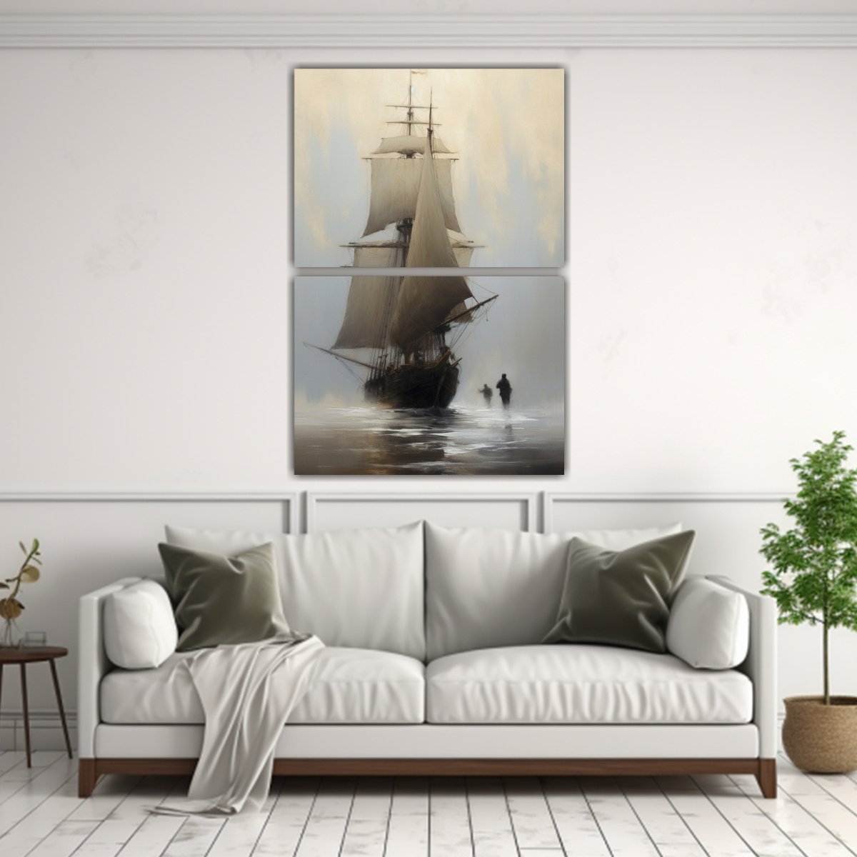 SET 2 CUADROS CONCEPTUAL BELLEZA NATURAL: VELERO 45X60 CM - 2