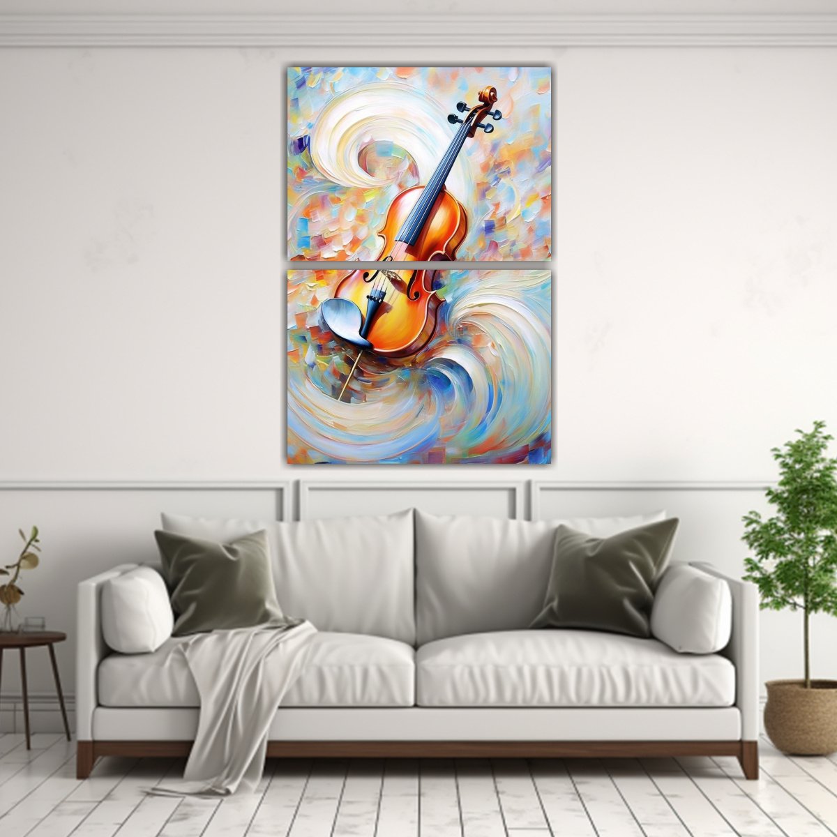 DOS LIENZOS DE TELA HORIZONTAL: ARTE ABSTRACTO 60X80 CM - 2