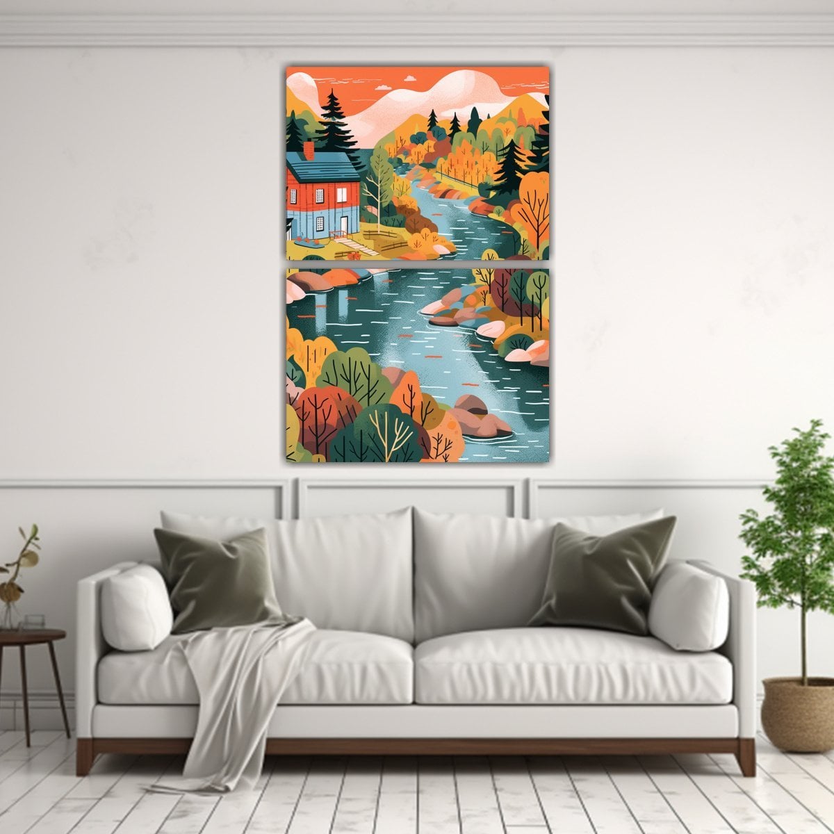 PINTURA DECORATIVA DOS CUADROS MOVIMIENTO 65X100 CM - 2