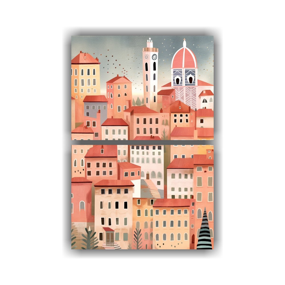 TELA SUBLIMADA: SET 2 ART. ÚNICO FLORENCE CITY 60X80 CM - 1