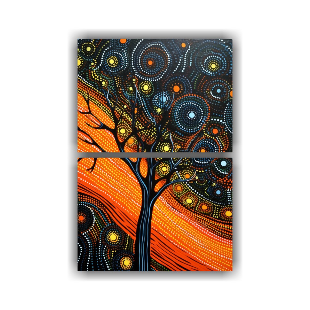 PINTURA ABORIGEN SET 2 LÍNEAS IMPACTANTES, ARTE 120X160 CM - 1
