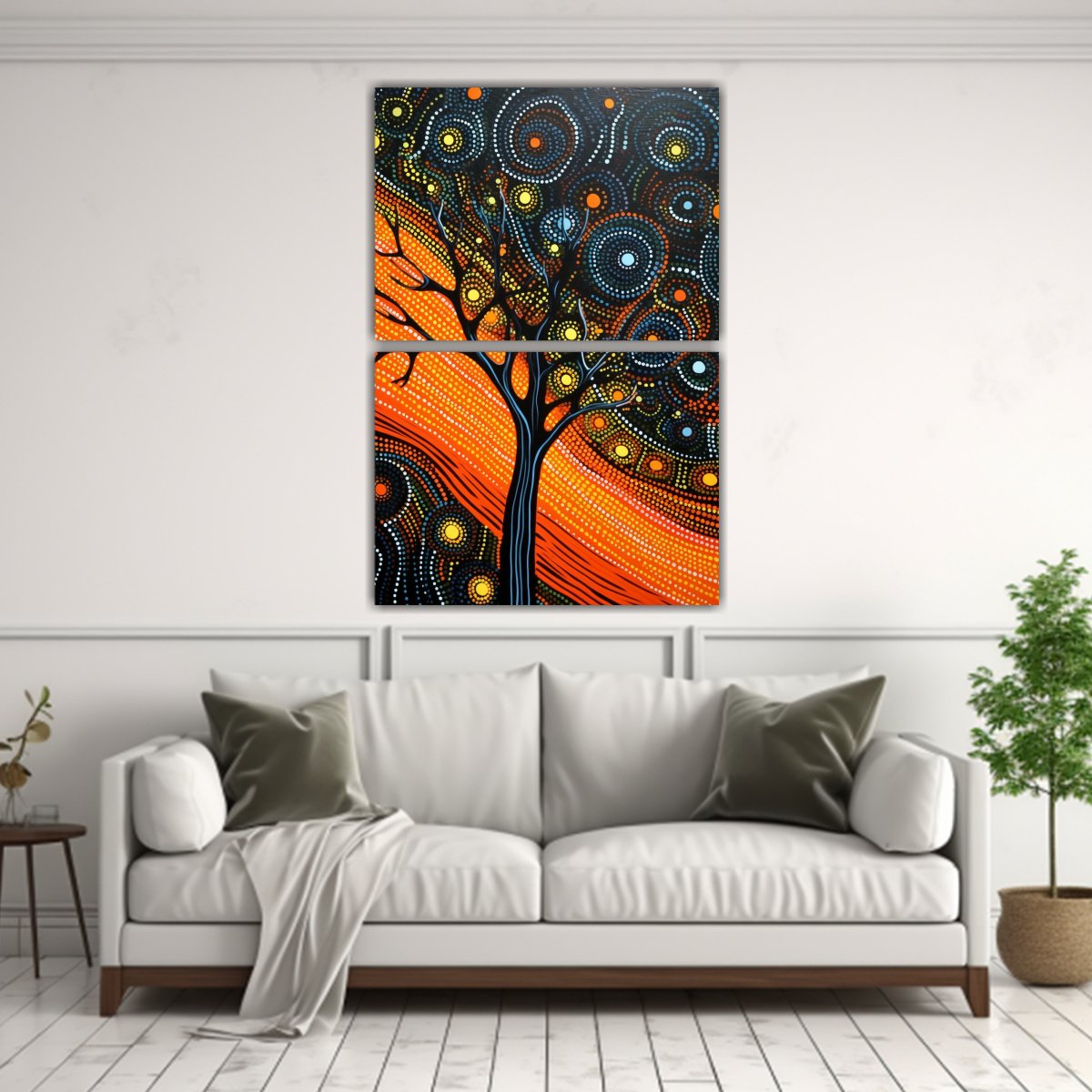 PINTURA ABORIGEN SET 2 LÍNEAS IMPACTANTES, ARTE 120X160 CM - 2