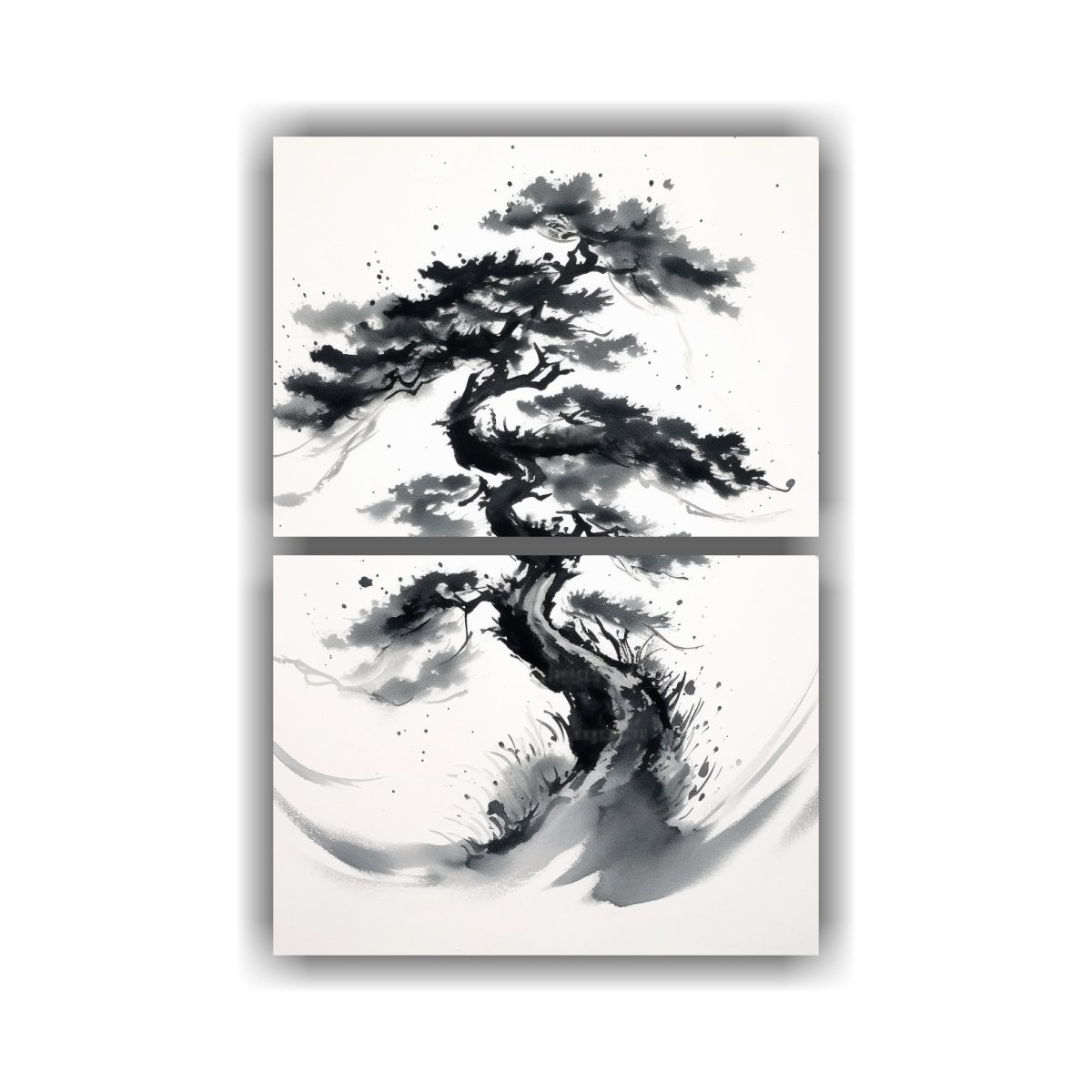 CONJUNTO DE PINTURAS DECORATIVAS DE ÁRBOLES 80X120 CM - 1