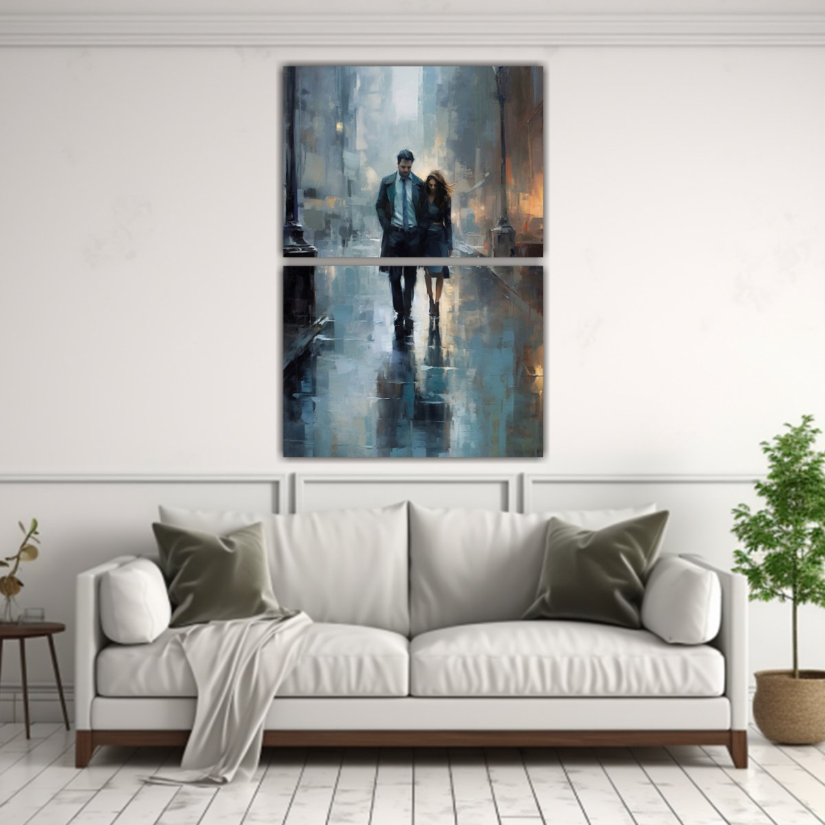 PINTURA AL ÓLEO IMPRESIONISTA DE DOS PERSONAS 45X60 CM - 2