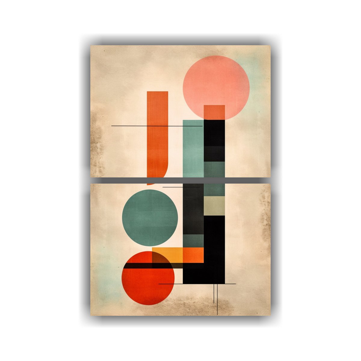 PINTURA ABSTRACTA INTENSA ESTILO PAUL KLEE PARA 30X40 CM - 1