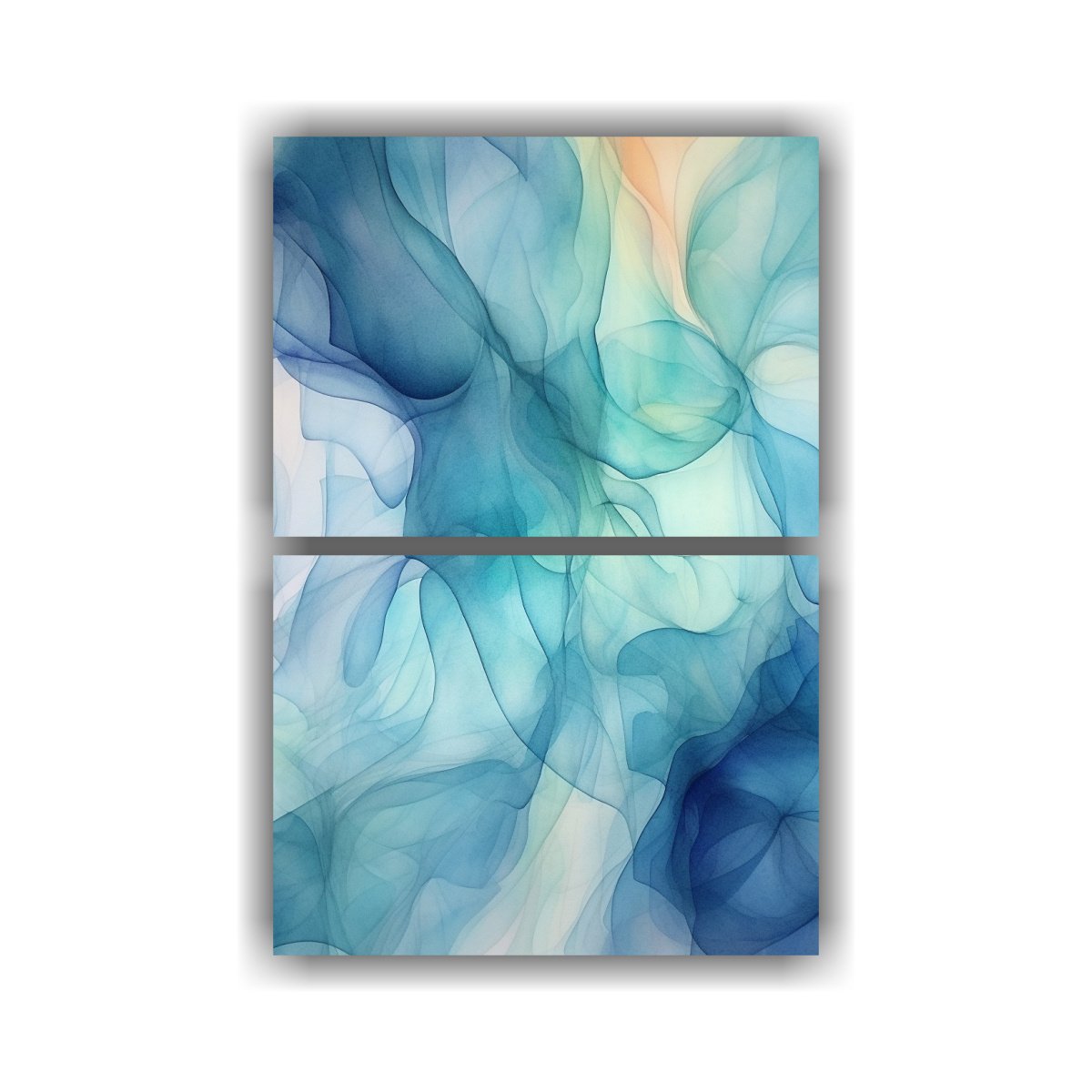 COMPOSICIONES DINÁMICAS DE ACUARELA AZUL 40X60 CM - 1