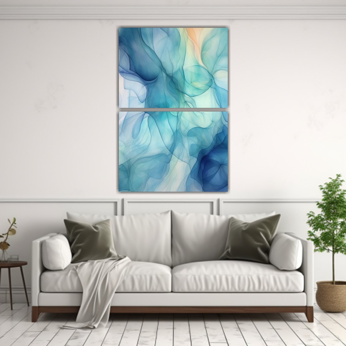 COMPOSICIONES DINÁMICAS DE ACUARELA AZUL 40X60 CM - 2