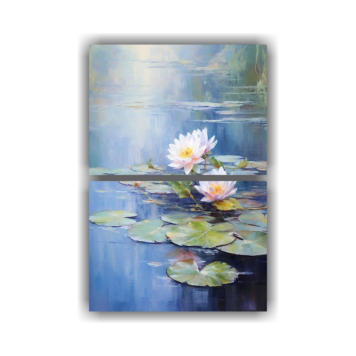 DOS LIENZOS IMPRESO ARTESANAL ESTILO PINTURA 50X80 CM - 1