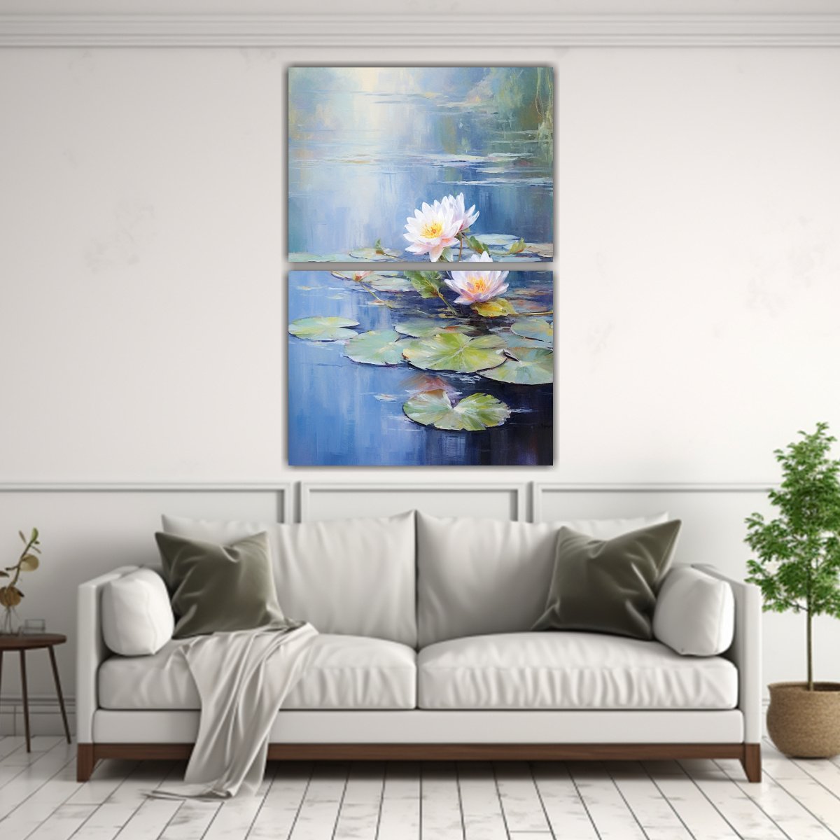 DOS LIENZOS IMPRESO ARTESANAL ESTILO PINTURA 50X80 CM - 2