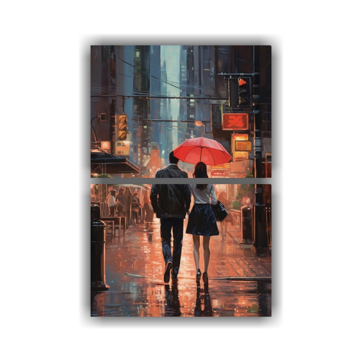 PINTURA DE DECORACIÓN DOS TELAS EN BASTIDOR 65X100 CM - 1