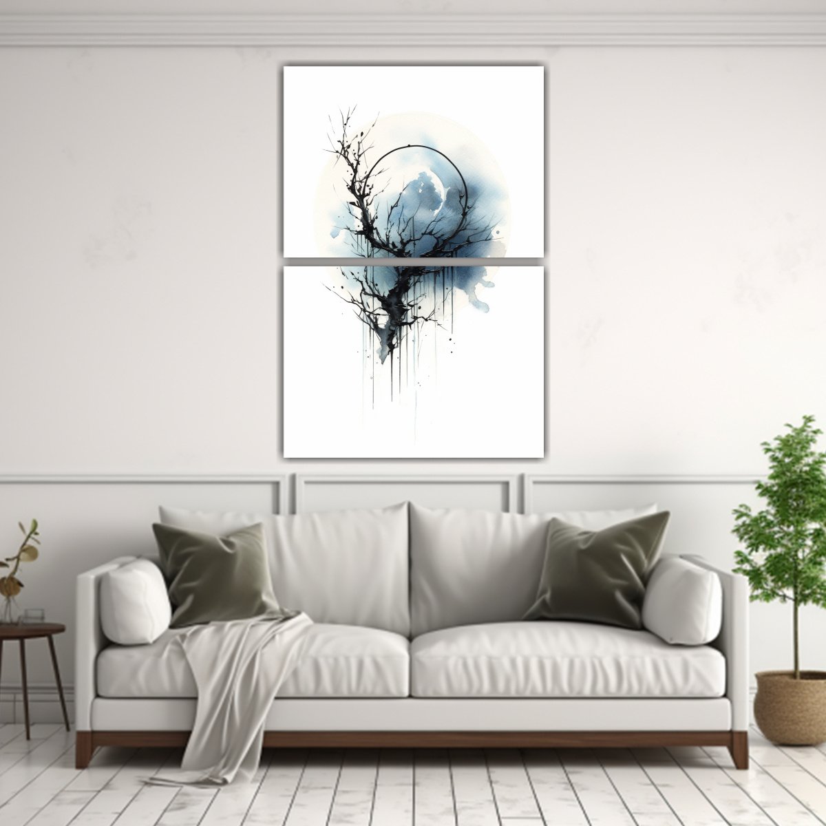 CUADRO DECORATIVO LUNA CON RAMAS GRANDES EN 80X120 CM - 2