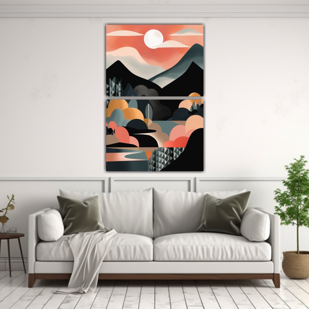 CUADROS DECORATIVOS ABSTRACTOS DE PAISAJE CÁLIDO 80X120 CM - 2