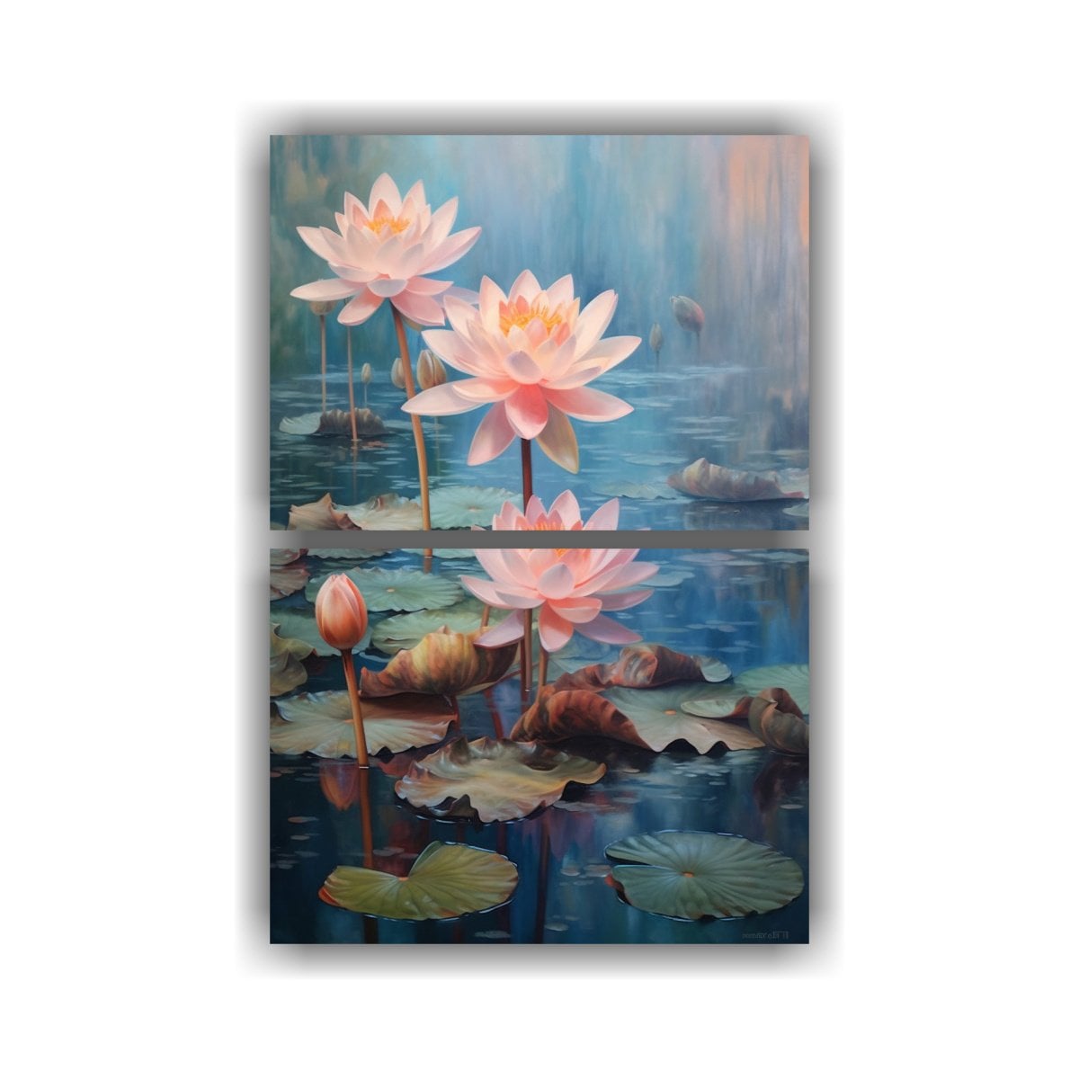 PINTURAS DECORATIVAS DE ACUARELA LOTE DE 2 ARTES 65X100 CM - 1