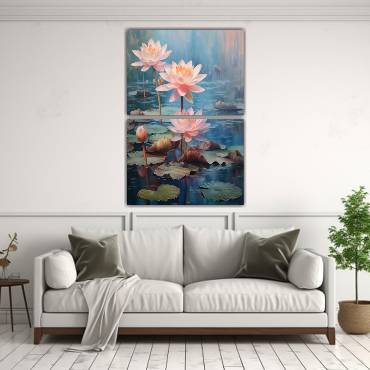 PINTURAS DECORATIVAS DE ACUARELA LOTE DE 2 ARTES 65X100 CM - 2