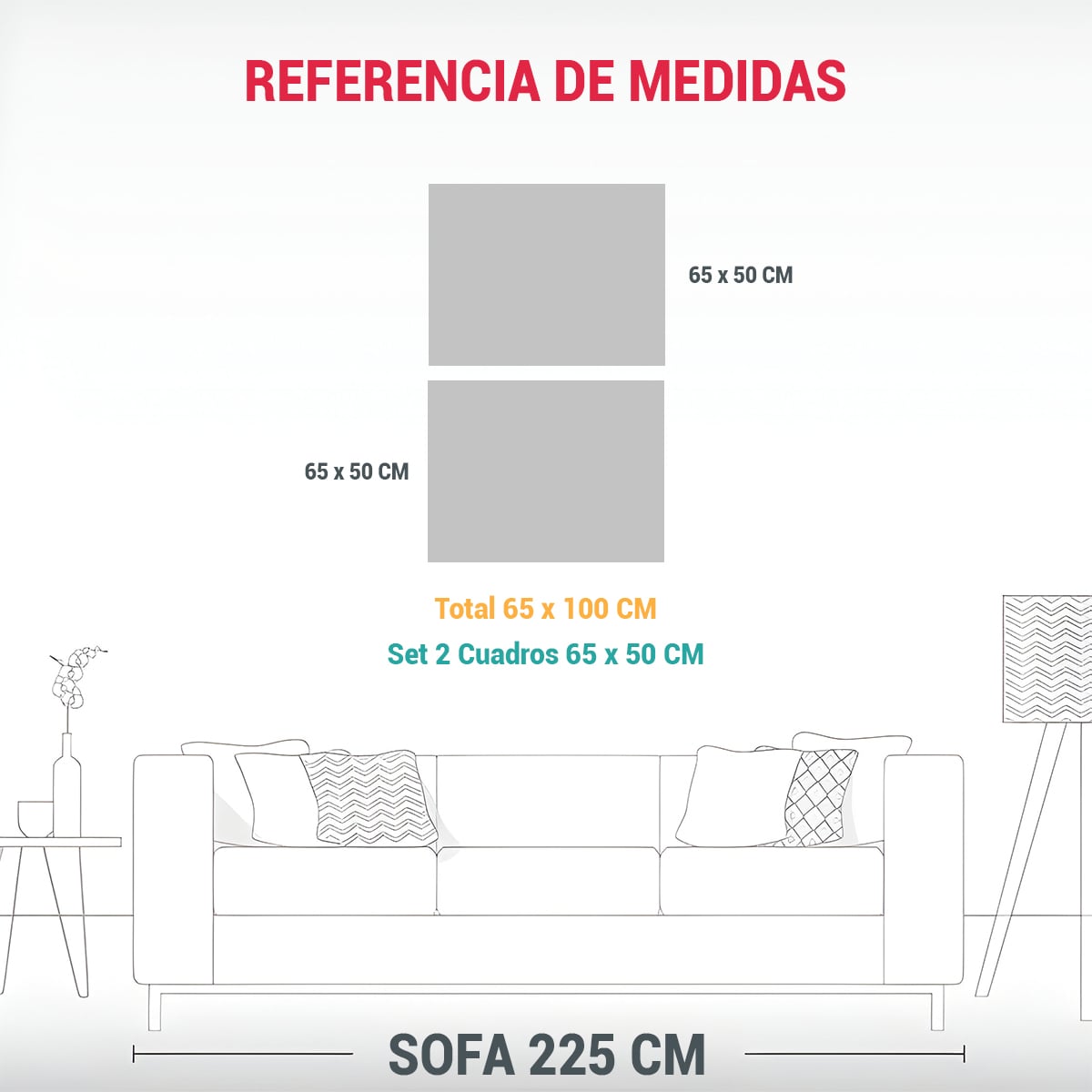 PINTURAS DECORATIVAS DE ACUARELA LOTE DE 2 ARTES 65X100 CM - 3