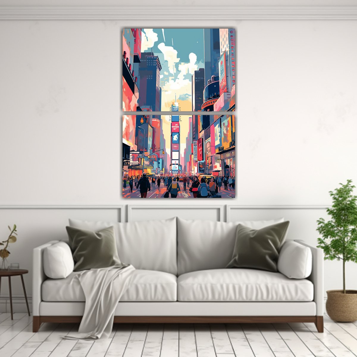 CUADRO ABSTRACTO RELIEVE DE TIMES SQUARE EN NUEVA 75X100 CM - 2