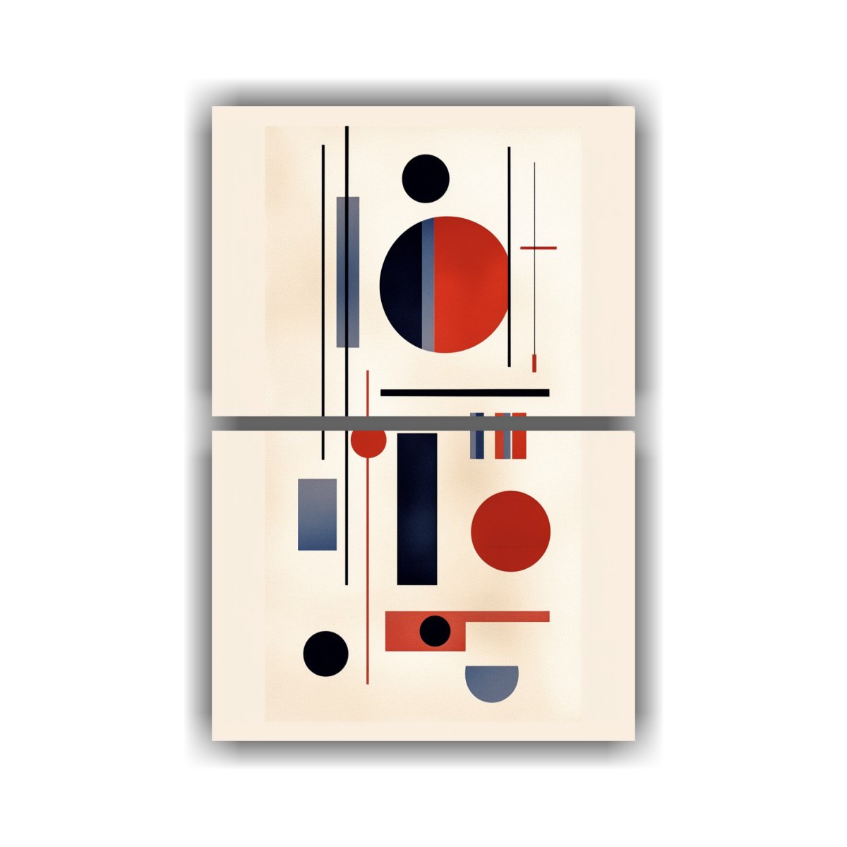 ARTE DE PARED ACUARELA STREET ART RED INDIGO LINES 60X80 CM - 1