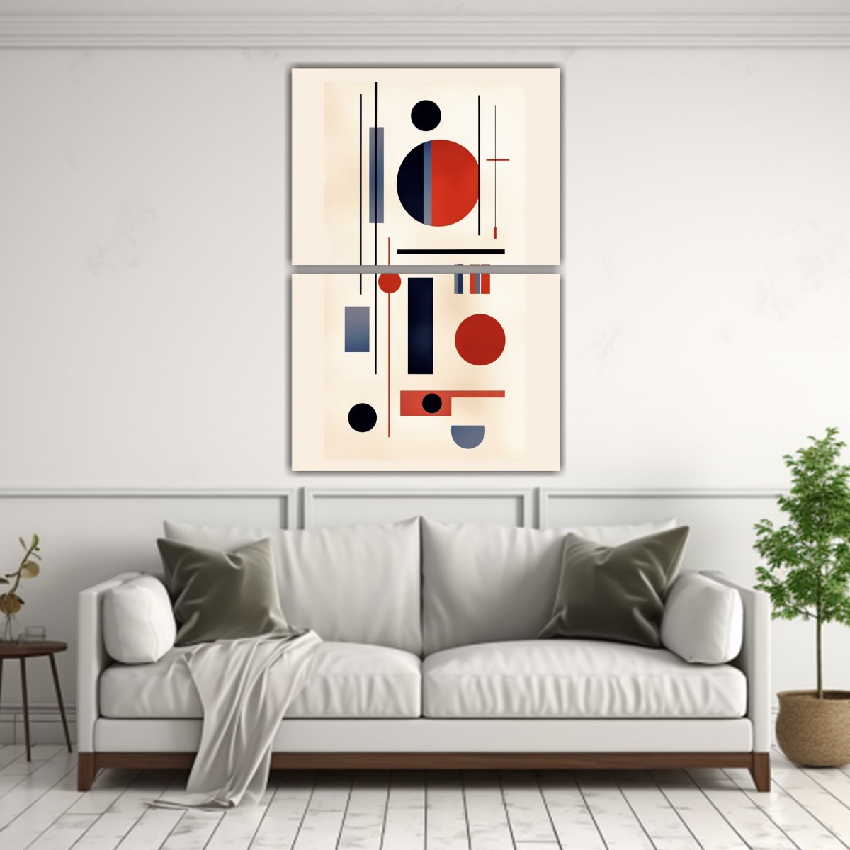 ARTE DE PARED ACUARELA STREET ART RED INDIGO LINES 60X80 CM - 2