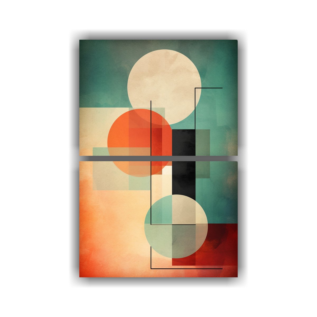 CONJUNTO DE CUADROS ESTILO GALERÍA PARA SALA 120X160 CM - 1