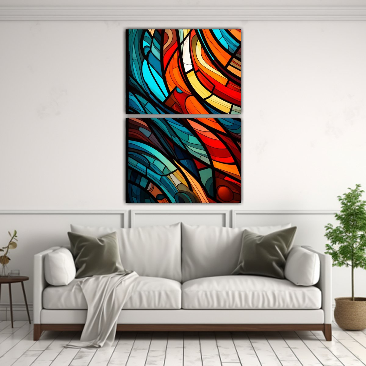 PINTURAS DECORATIVAS MODERNAS ESTILO LÍO CON 120X160 CM - 2