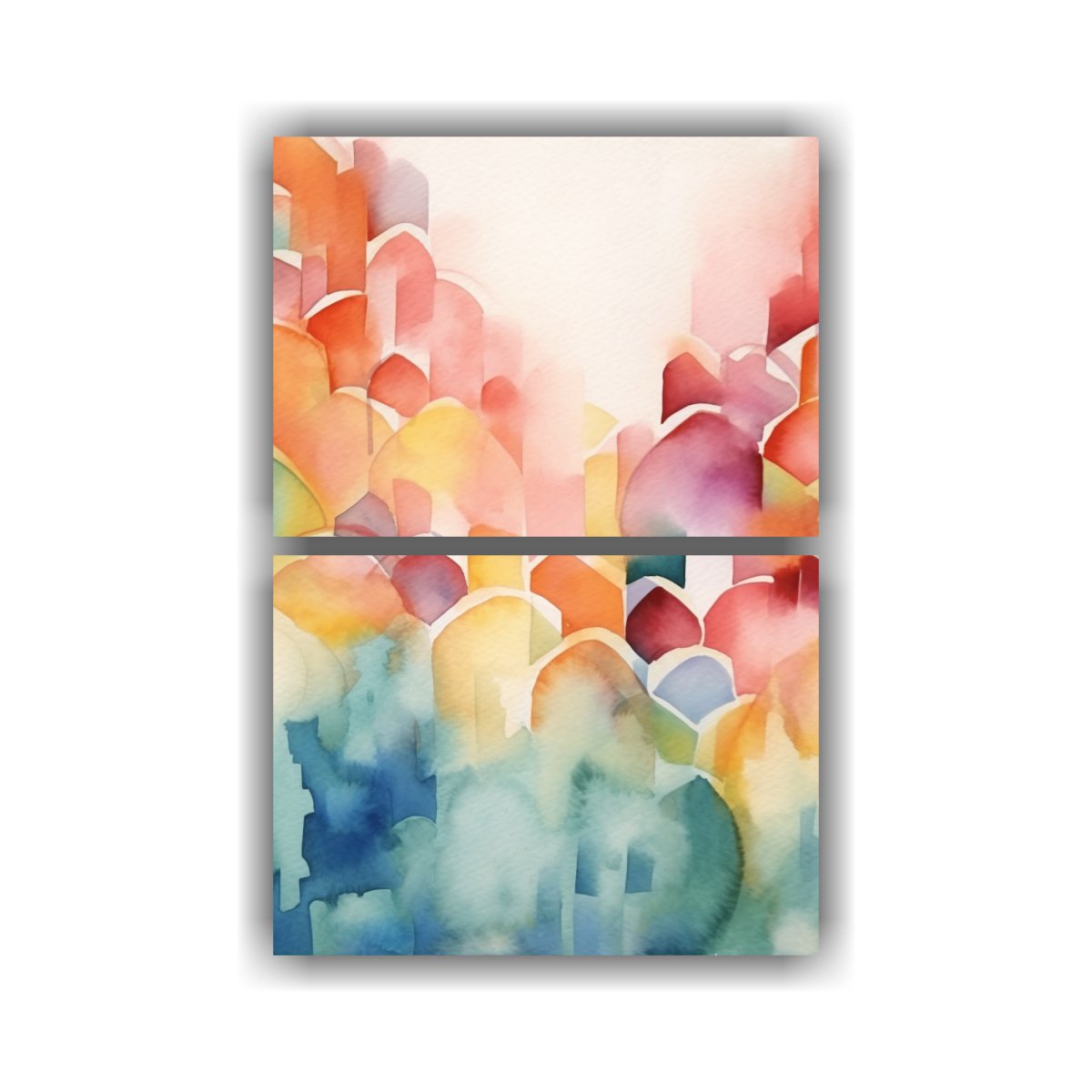 CUADROS ABSTRACCIÓN HOGAR DECO WATERCOLOR 120X160 CM - 1