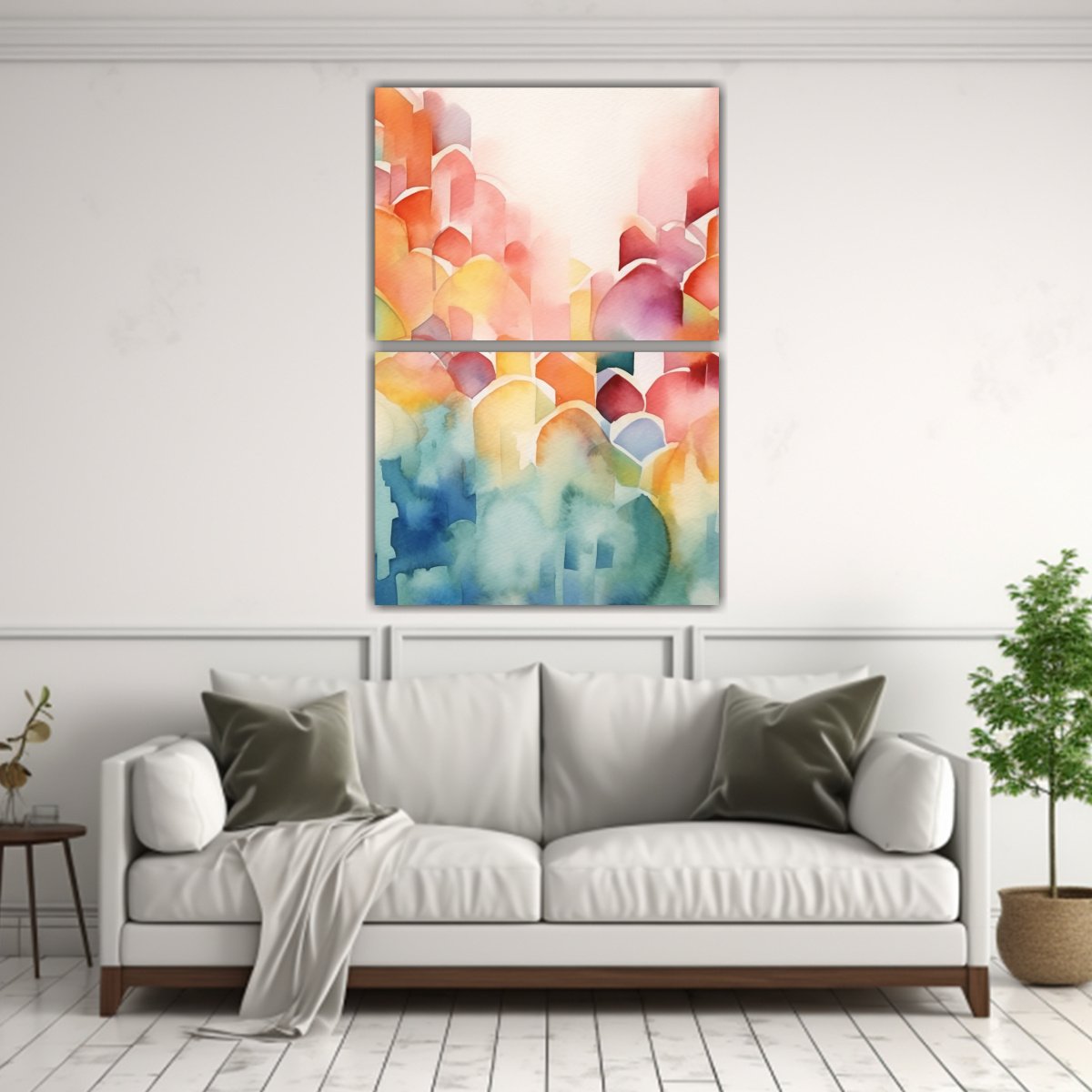 CUADROS ABSTRACCIÓN HOGAR DECO WATERCOLOR 120X160 CM - 2