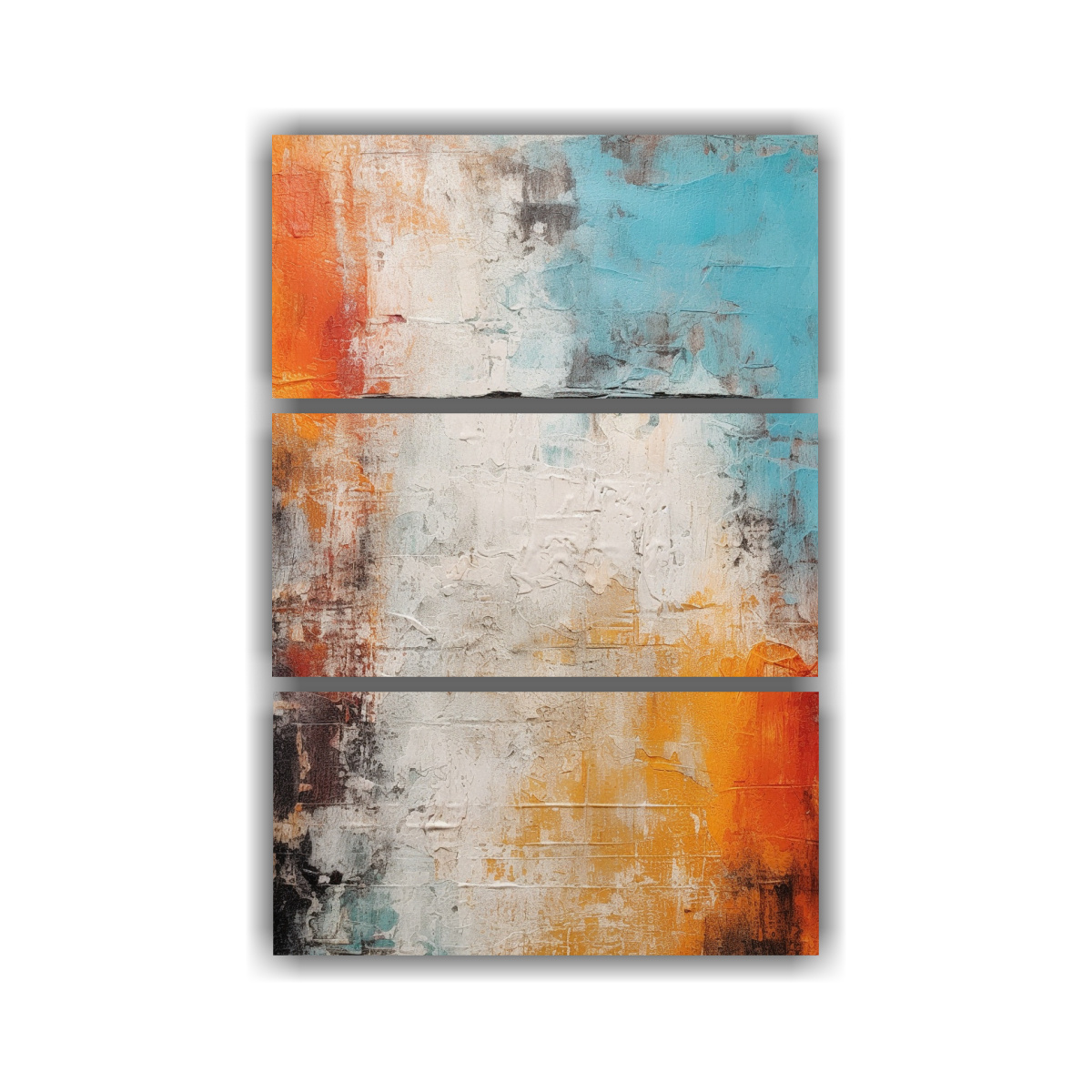 PINTURA ABSTRACTA CON FONDO AZUL Y COMPOSICIÓN 100X150 CM - 1