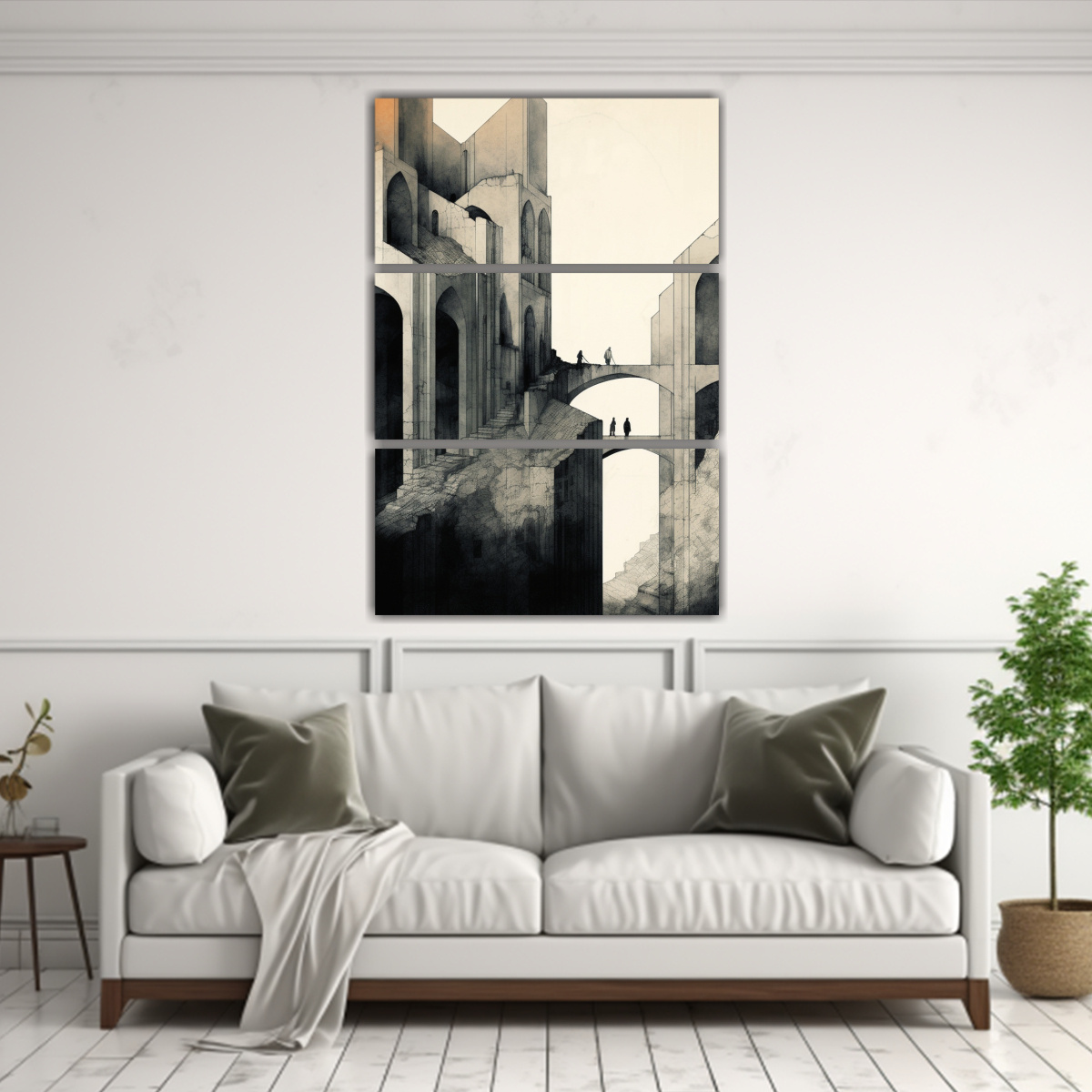 PINTURAS DECORATIVAS ESTILO DIBUJO A TINTA CON 40X60 CM - 2