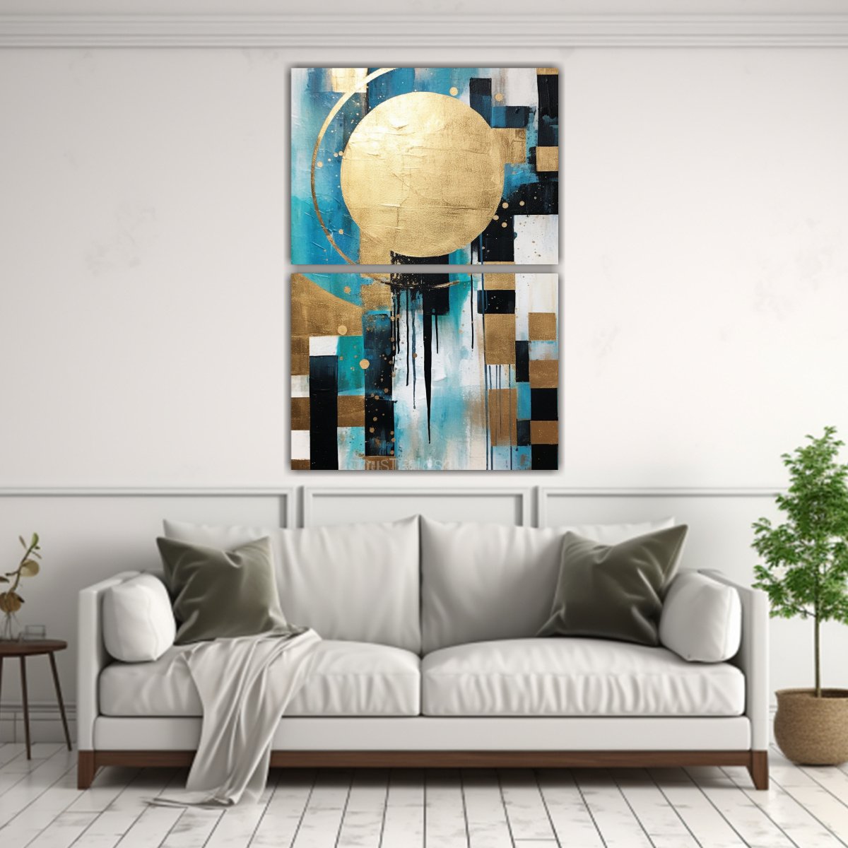 PINTURA ABSTRACTA DE FORMAS GEOMÉTRICAS INTENSAS 80X120 CM - 2