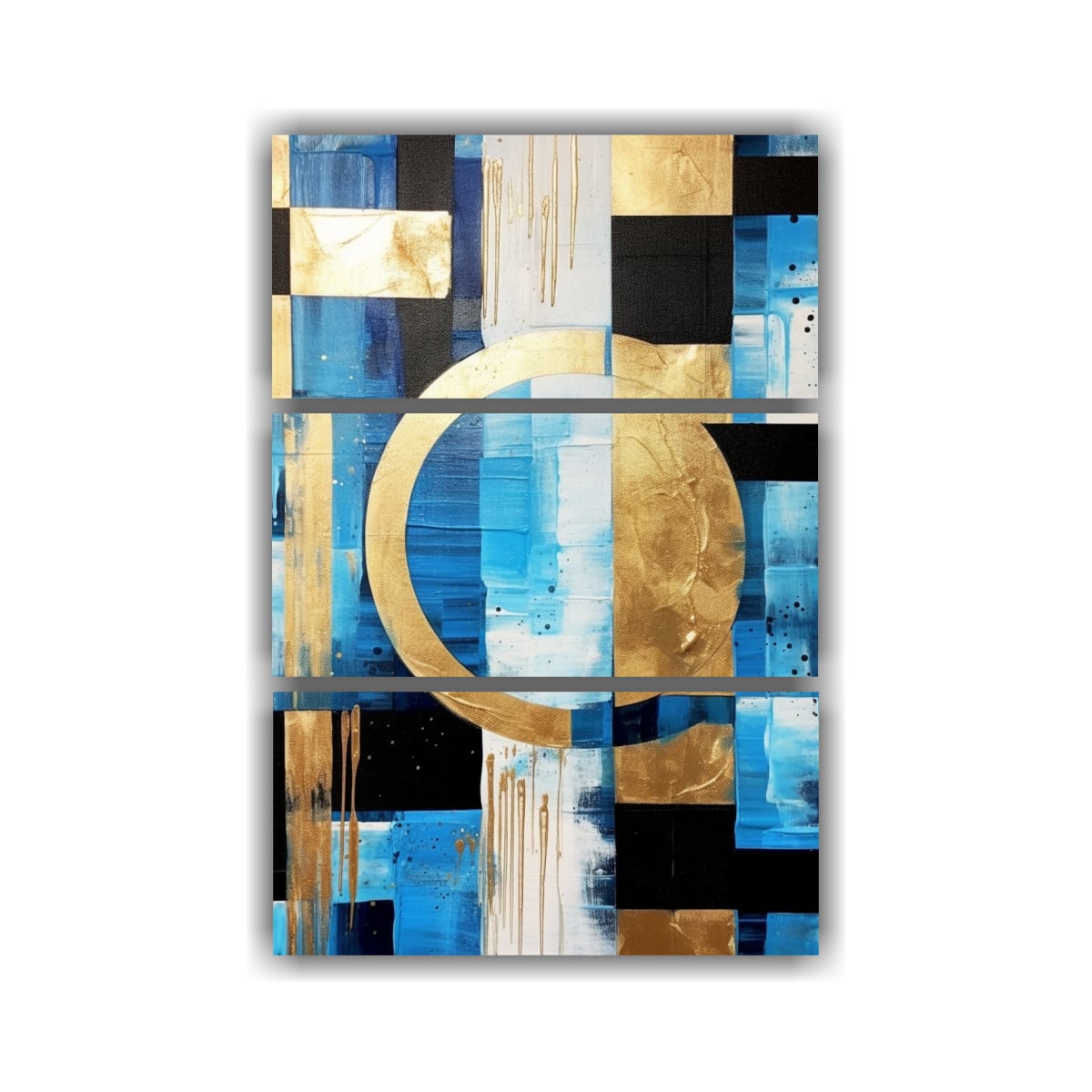 PINTURA ABSTRACTA LUMINOSA DE FORMAS GEOMÉTRICAS 100X150 CM - 1