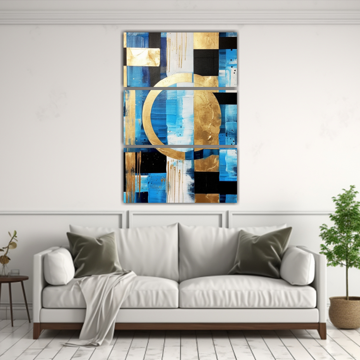PINTURA ABSTRACTA LUMINOSA DE FORMAS GEOMÉTRICAS 100X150 CM - 2