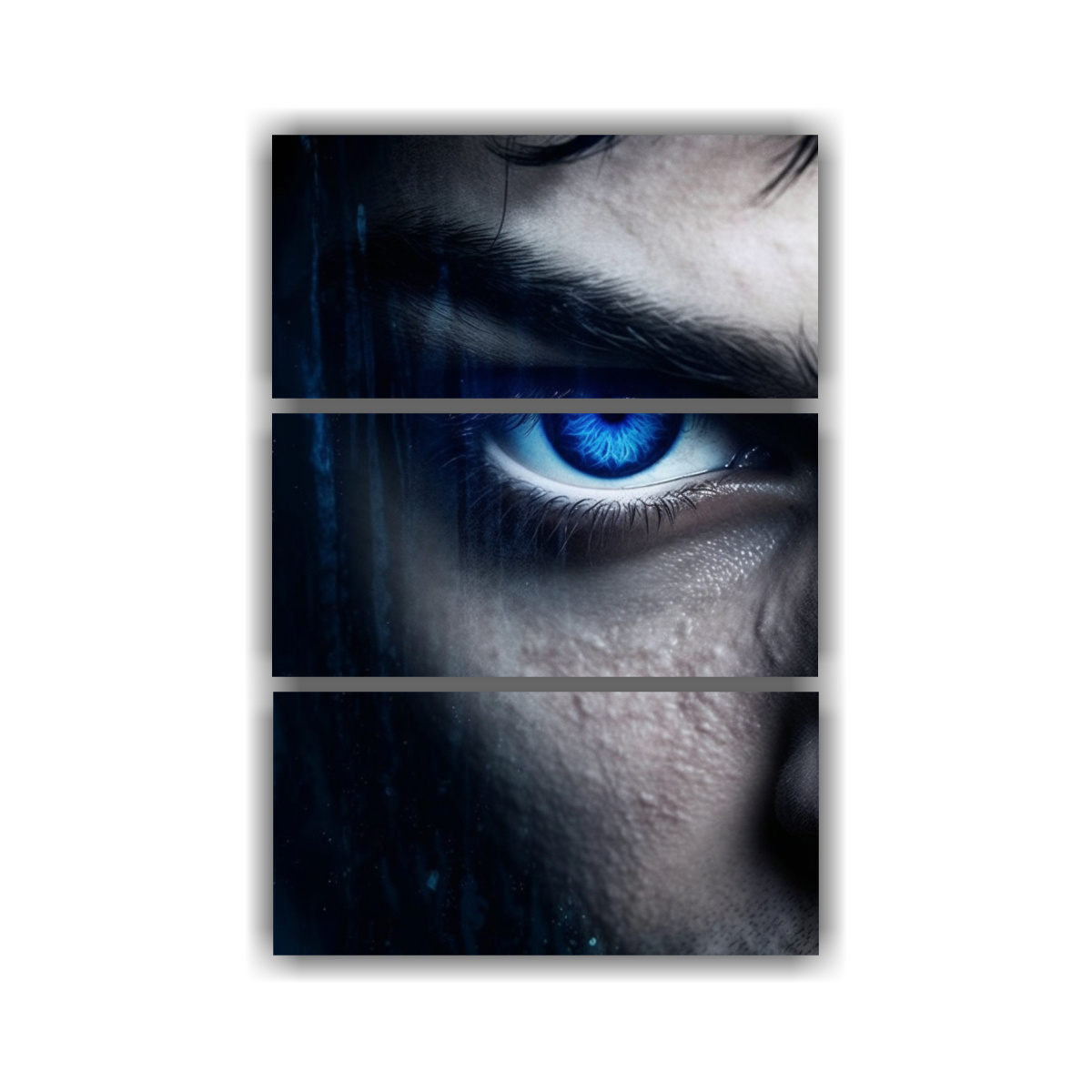 PINTURA DECORATIVA RELIEVE EN LIENZO CON OJOS 100X150 CM - 1