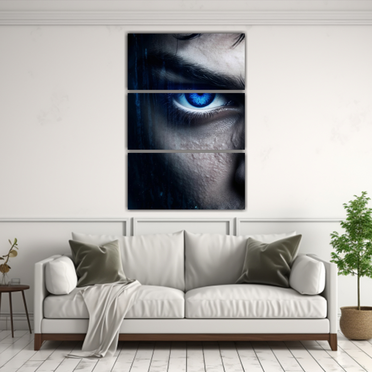 PINTURA DECORATIVA RELIEVE EN LIENZO CON OJOS 100X150 CM - 2
