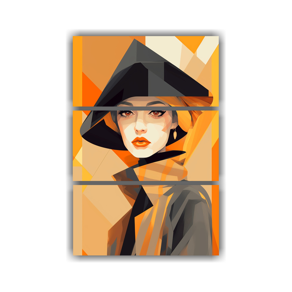 PINTURA MURAL MODERNA DE UNA CHICA COOL CON OJOS 140X210 CM - 1