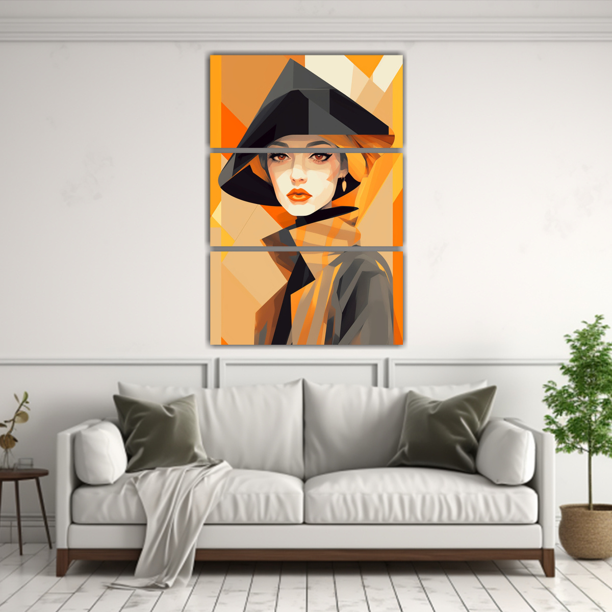PINTURA MURAL MODERNA DE UNA CHICA COOL CON OJOS 140X210 CM - 2