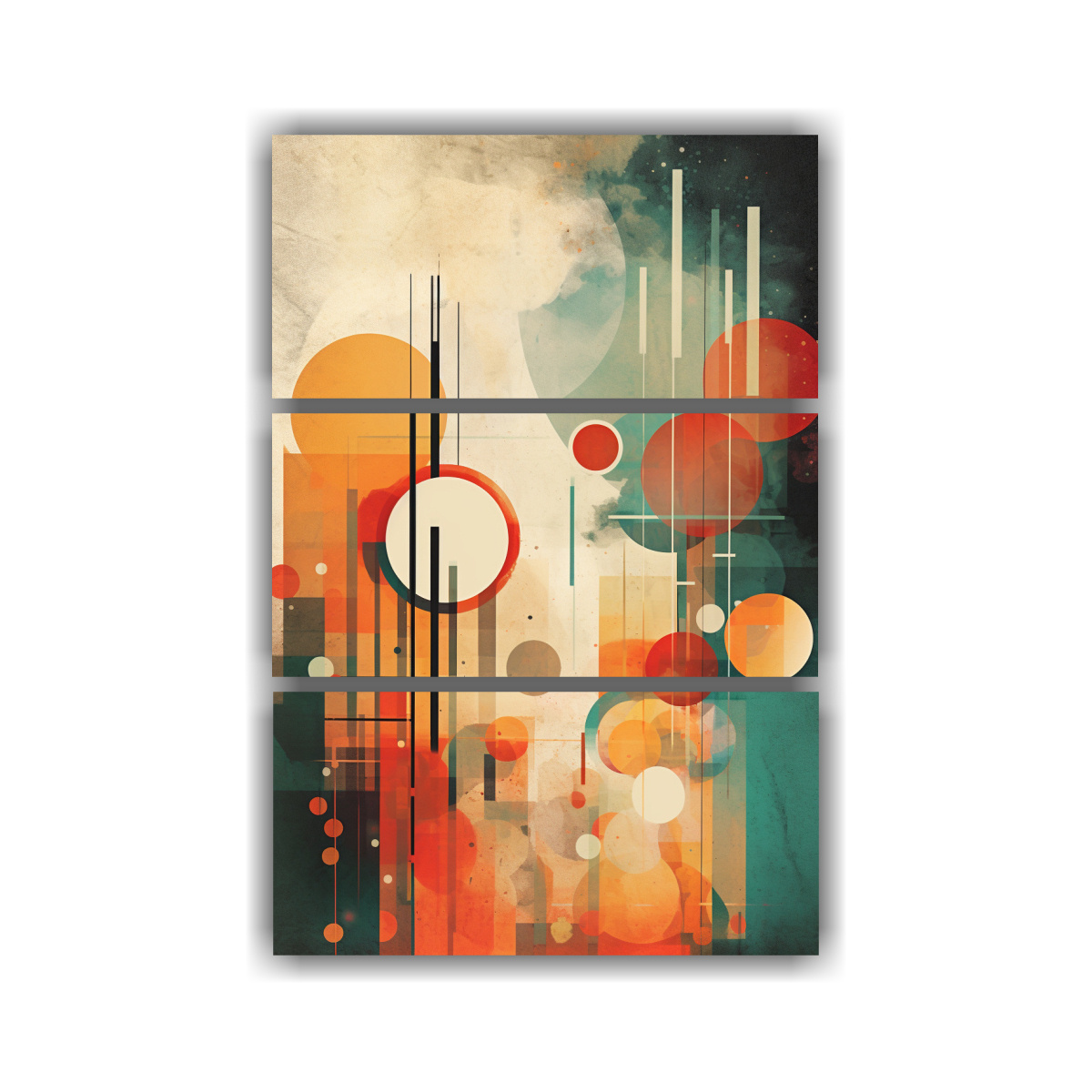 CONJUNTO DE 3 CUADROS ABSTRACTOS CULTURA EN LIENZO 50X75 CM - 1