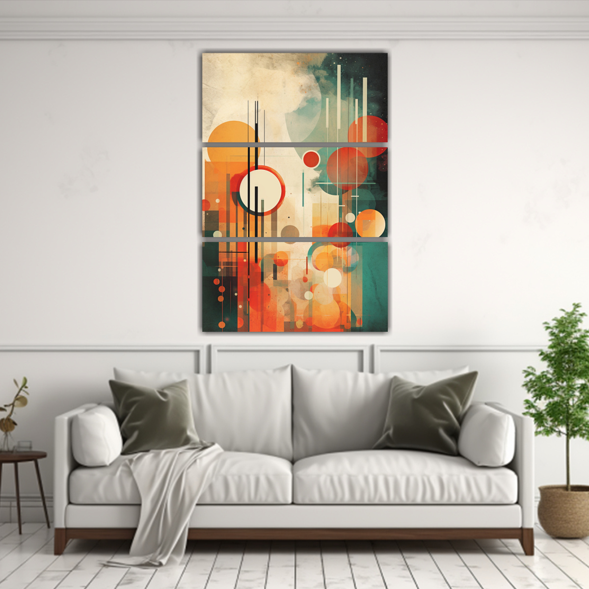 CONJUNTO DE 3 CUADROS ABSTRACTOS CULTURA EN LIENZO 50X75 CM - 2
