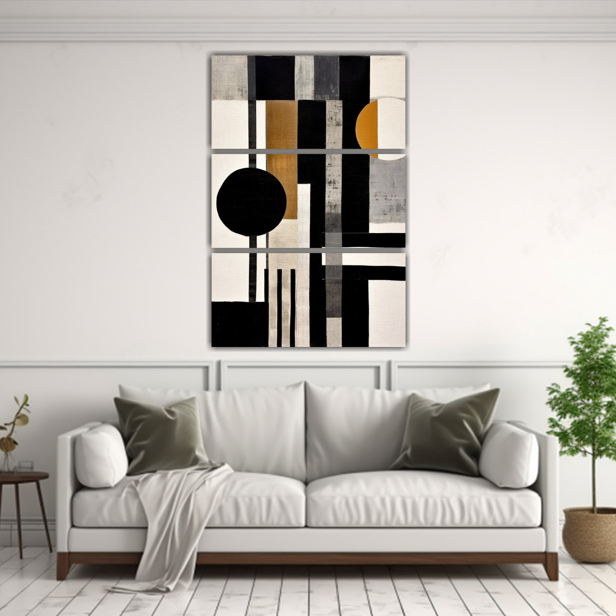 PINTURA ABSTRACTA EN BLANCO Y NEGRO CON VARIAS 100X150 CM - 2