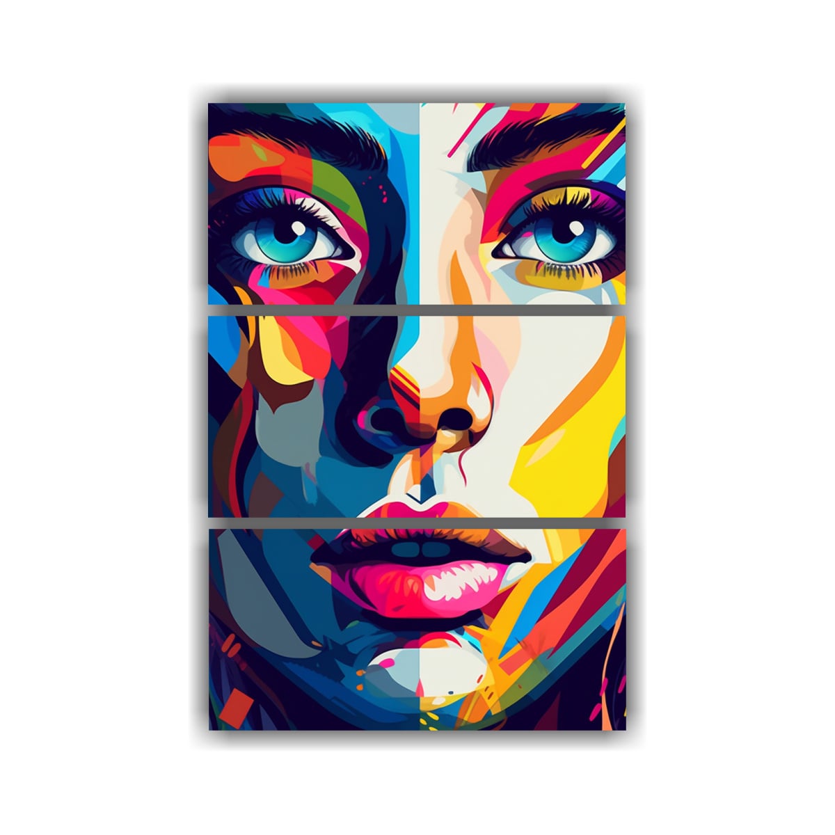 PINTURAS ABSTRACTAS COLORIDAS CON SUPERPOSICIONES 100X150 CM - 1