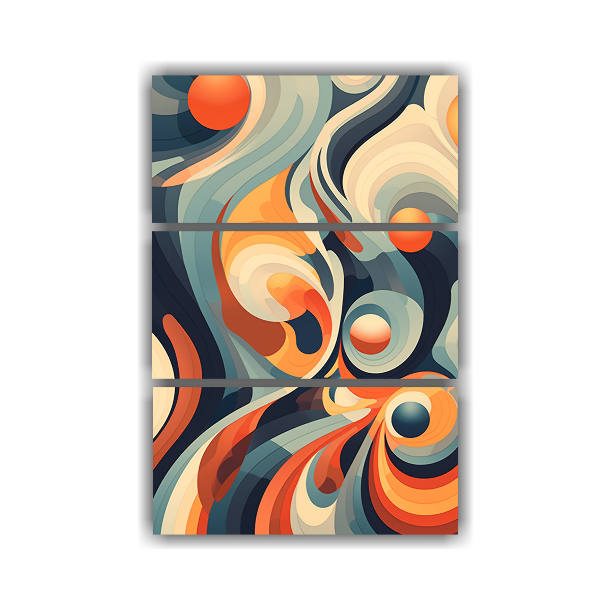 PINTURA ABSTRACTA COLORIDA EN TRES CANVAS CON 100X150 CM - 1