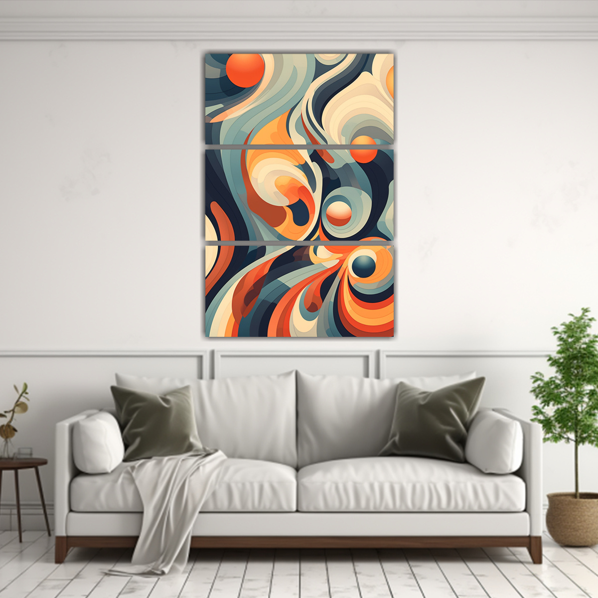 PINTURA ABSTRACTA COLORIDA EN TRES CANVAS CON 100X150 CM - 2