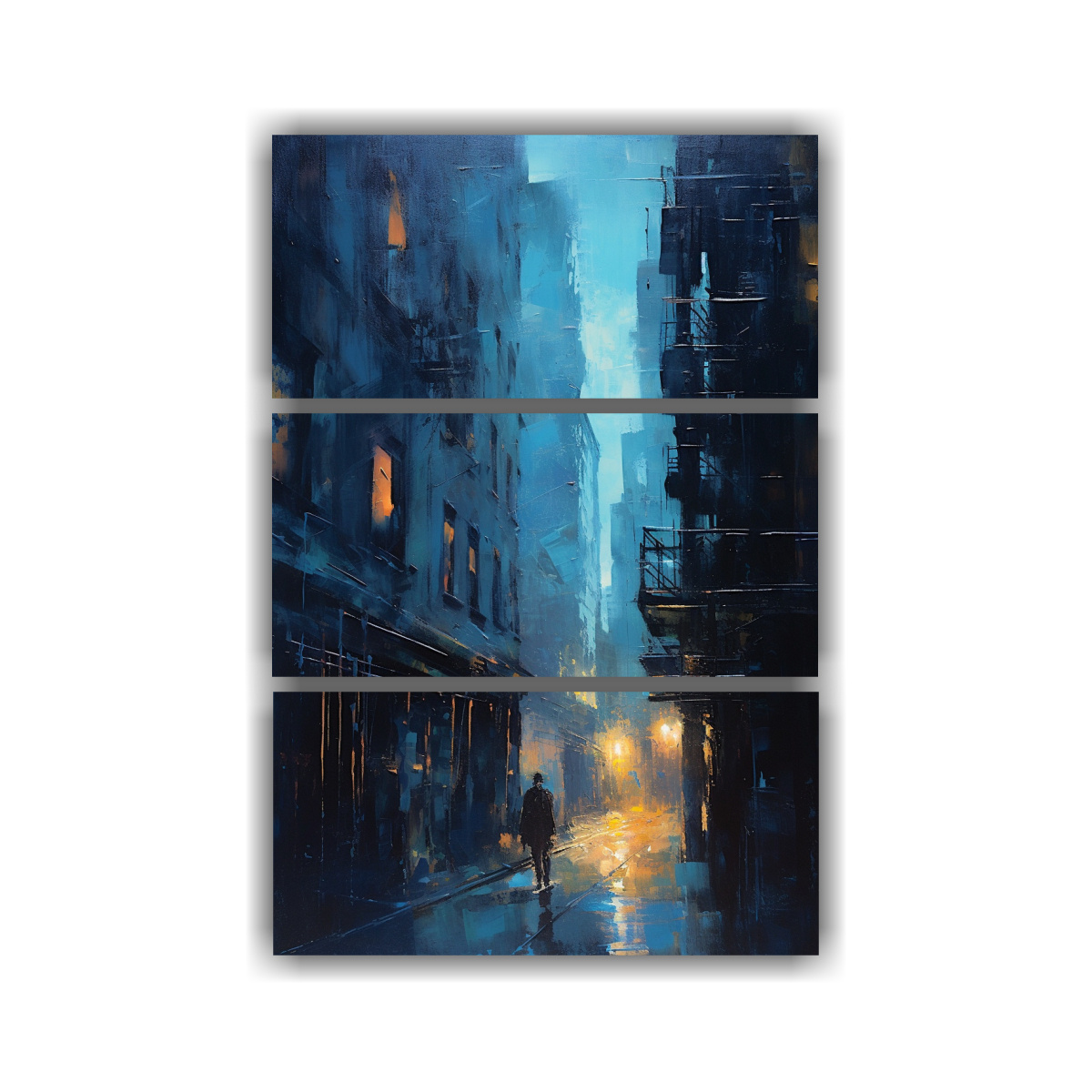 PINTURA ARTÍSTICA TRES CANVAS FINAS LÍNEAS: 40X60 CM - 1