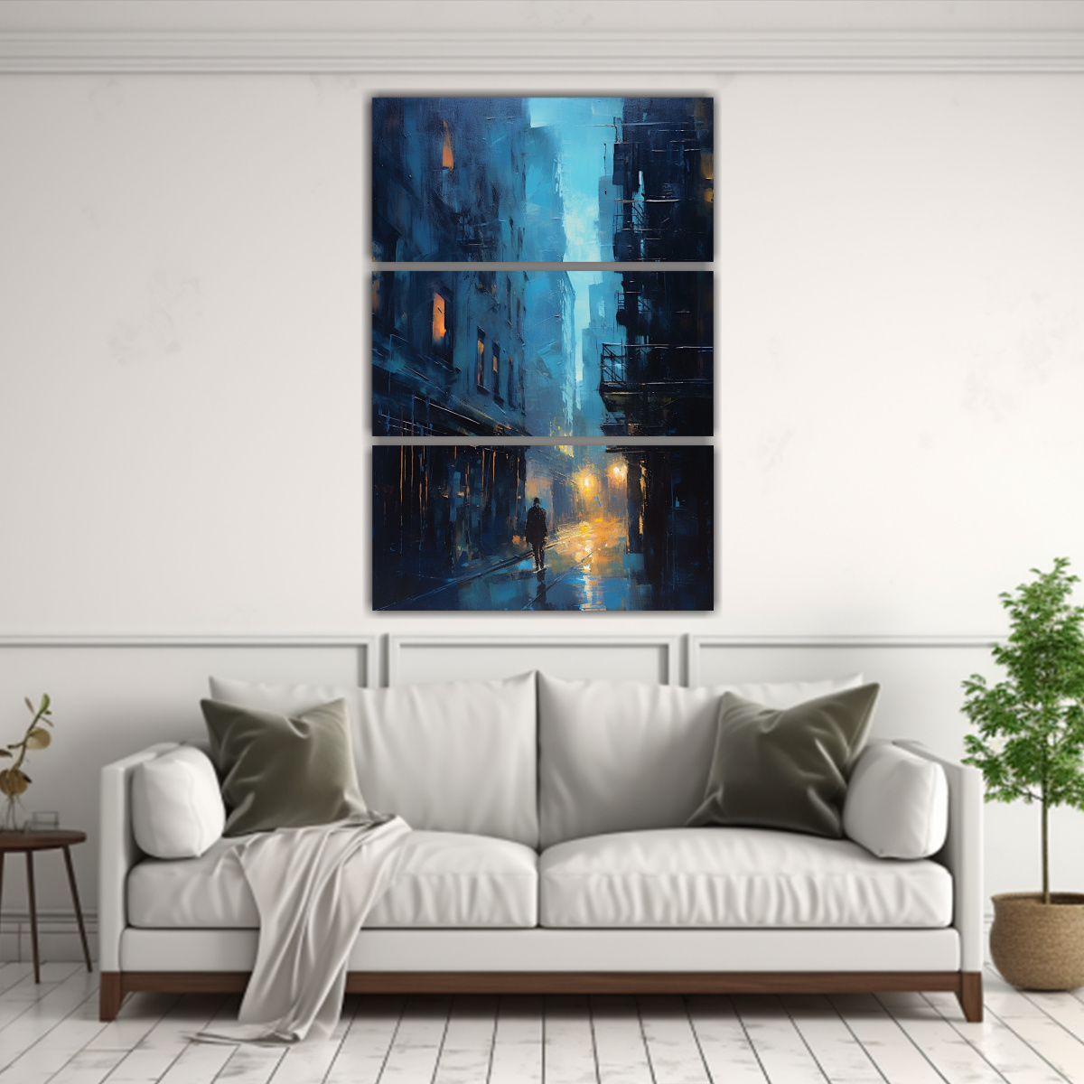 PINTURA ARTÍSTICA TRES CANVAS FINAS LÍNEAS: 40X60 CM - 2