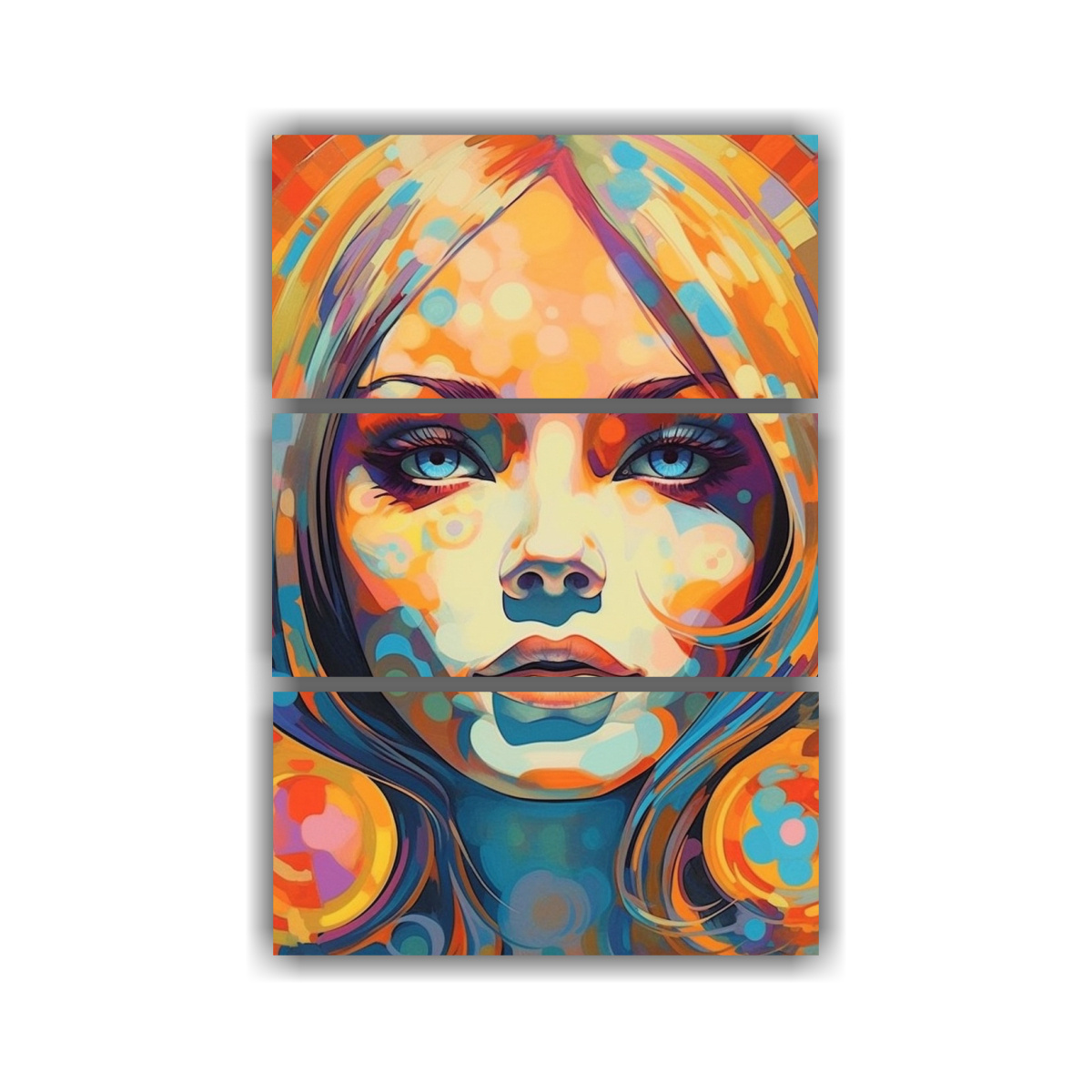 TRÍPTICO LLAMATIVO RETRATO FEMENINO RETRO 120X180 CM - 1