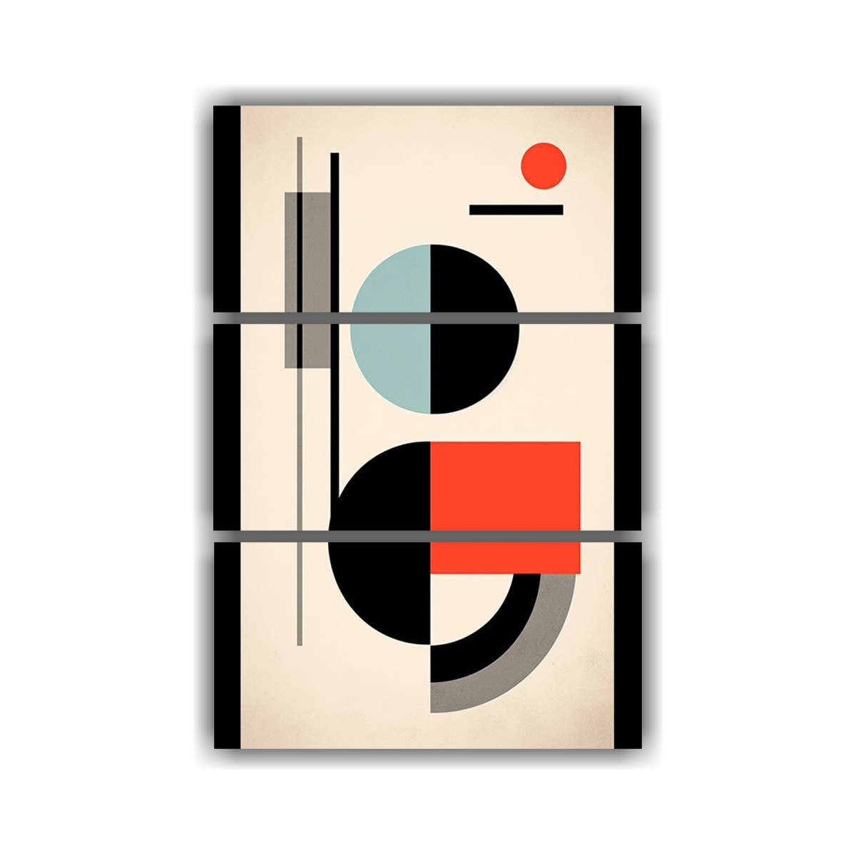 CUADROS ABSTRACTO GAMA DE COLORES BAUHAUS CANVA 3 80X120 CM - 1