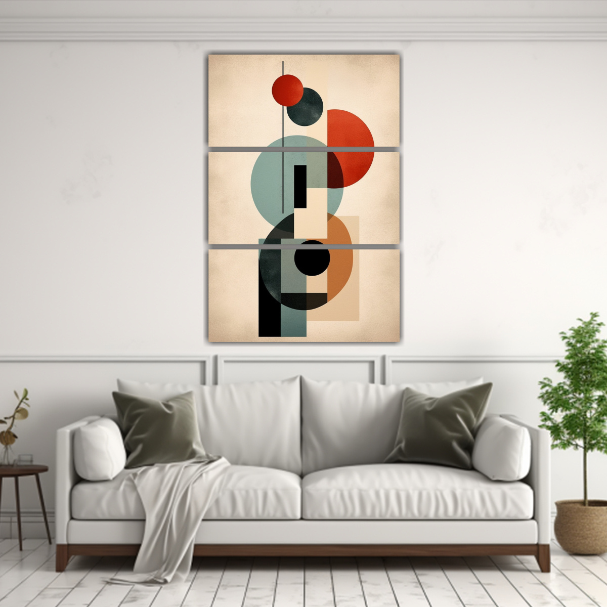 TRES LIENZOS DE TELA ABSTRACTOS CONTEMPORÁNEOS 60X90 CM - 2